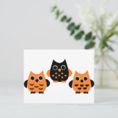 Cute Owls zeggen BOO! Briefkaart (Staand voorkant)