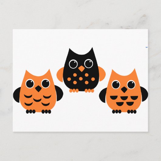 Cute Owls zeggen BOO! Briefkaart (Voorkant)
