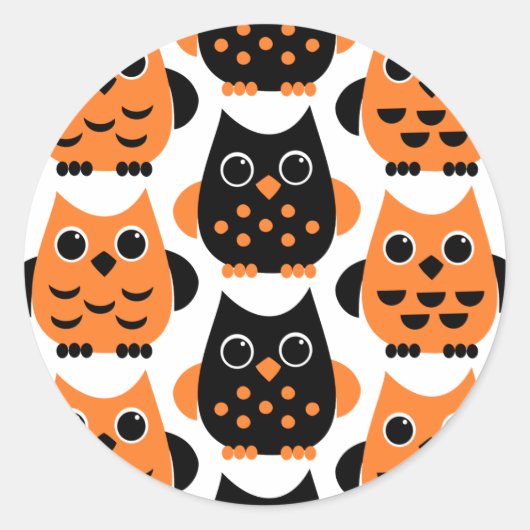 Cute Owls zeggen BOO! Ronde Sticker (Voorkant)