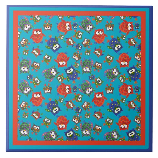 Cute Ownership Large Ceramic Tegel, Turquoise Blue Tegeltje (Voorkant)