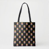 Cute Ownership on Black Pattern Tote Bag (Voorkant)