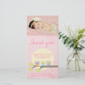 Cute Ownership Roze Baby Hartelijk dank Bedankkaart (Staand voorkant)