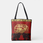 Cute Ox Chinese Year Zodiac Birthday Canvas tas (Achterkant)