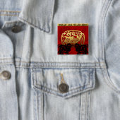 Cute Ox Chinese Year Zodiac Birthday Square B Vierkante Button 5,1 Cm (In situ)