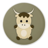 Cute Ox Keramische Knop (Voorkant)