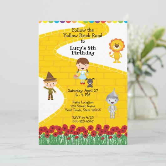 Cute Oz Birthday Invitation Kaart (Staand voorkant)