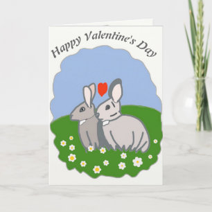 Cute Paar Konijnen Valentijnskaart Feestdagen Kaart