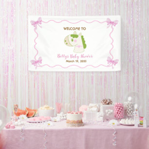 Cute Paard Roze Aangepaste Meisje Baby Shower Welk Spandoek