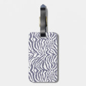 Cute Paars and White Faux Glitter Zebra ZigZag Bagagelabel (Achterkant verticaal)