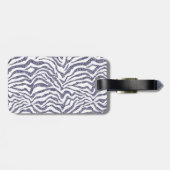 Cute Paars and White Faux Glitter Zebra ZigZag Bagagelabel (Achterkant horizontaal)