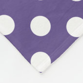 Cute Paars and White Polka Dots Monogram Fleece Deken (Hoek)