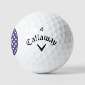 Cute Paars and White Polka Dots Monogram Golfballen (Logo)