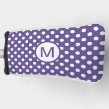 Cute Paars and White Polka Dots Monogram