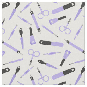 Cute Paars Black Manicurist Tools Patroon Stof
