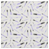 Cute Paars Black Manicurist Tools Patroon Stof (Swatch)