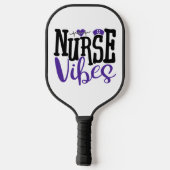 Cute Paars Black Nurse Vibes Medical Pickleball Paddle (Achterkant)