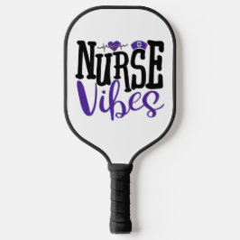 Cute Paars Black Nurse Vibes Medical Pickleball Paddle