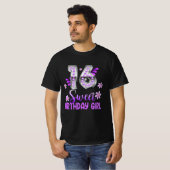 Cute Paars Black Sweet 16 Style I 16th Birthday S T-shirt (Voorkant volledig)