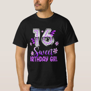 Cute Paars Black Sweet 16 Style I 16th Birthday S T-shirt