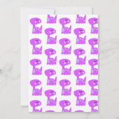 Cute Paars Bright Dinosaur Birthday Uitnodiging (Achterkant)