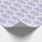 Cute Paars Cats Pattern - Lila Cadeaupapier (Hoek)