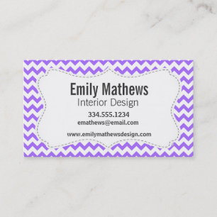 Cute Paars Chevron Pattern Visitekaartje