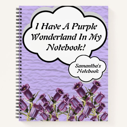 Cute Paars Comic Book Bubbles Notitieboek (Voorkant)
