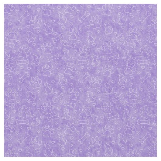 Cute Paars Dog Pattern Fabric Stof (Close Up)