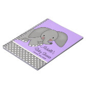Cute Paars Elephant Baby shower Guest Book Notitieboek (Linkerzijde)