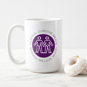 Cute Paars Gemini Traits Zodiac Star Sign Koffiemok