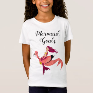 Cute Paars Girly Flamingo Mermaid Inspirerend T-shirt