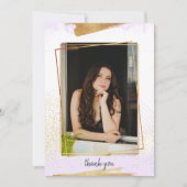 Cute Paars & Gold Framed Afstuderen Hartelijk dank Kaart (Voorkant)