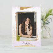 Cute Paars & Gold Framed Afstuderen Hartelijk dank Kaart (Staand voorkant)