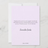 Cute Paars & Gold Framed Afstuderen Hartelijk dank Kaart (Achterkant)