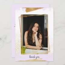 Cute Paars & Gold Framed Afstuderen Hartelijk dank