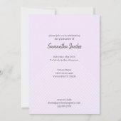 Cute Paars & Gold Framed Afstuderen Invitation Kaart (Achterkant)