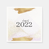 Cute Paars & Gold Framed Graduparty Servet (Voorkant)