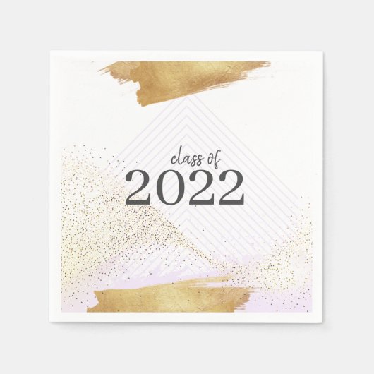 Cute Paars & Gold Framed Graduparty Servet (Voorkant)