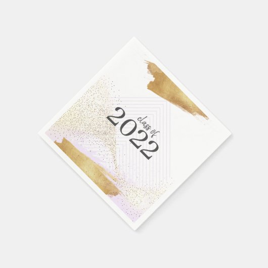 Cute Paars & Gold Framed Graduparty Servet (Hoek)