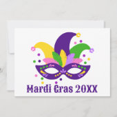 Cute Paars Green Gold Swirl Mardi Gras Briefkaart (Voorkant)
