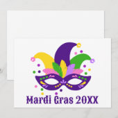 Cute Paars Green Gold Swirl Mardi Gras Briefkaart (Voorkant / Achterkant)