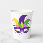 Cute Paars Green Gold Swirl Mardi Gras Papieren Bekers (Achterkant)