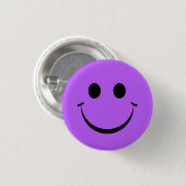 Cute Paars Happy Face Birthday Button (Voorkant /achterkant)