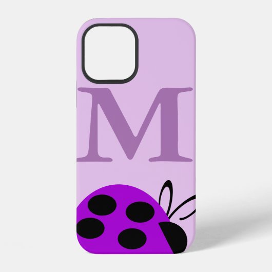 Cute Paars Ladybug Persoonlijk iPhone Hoesje (Achterkant)