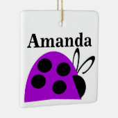 Cute Paars Ladybug Persoonlijk Keramisch Ornament (Rechts)