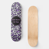 Cute Paars Leopard Animal Print Personated Persoonlijk Skateboard (Voorkant)