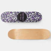 Cute Paars Leopard Animal Print Personated Persoonlijk Skateboard (Horizontaal)