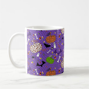 Cute Paars Leopard Pumpkin Pattern Koffiemok