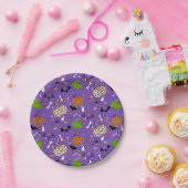 Cute Paars Leopard Pumpkin Pattern Papieren Bordje (Feest)