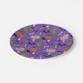 Cute Paars Leopard Pumpkin Pattern Papieren Bordje (Gekanteld)